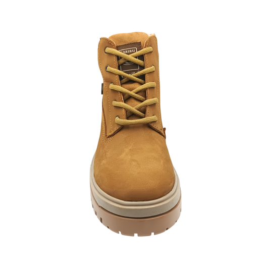 Bota Urbana de piel Caribu 616 Nobuck Cajeta para Mujer - frontal