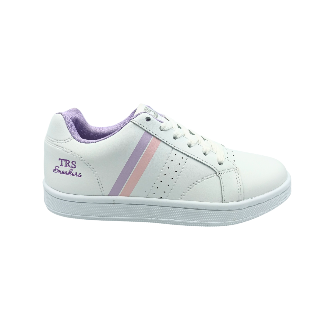 Tenis de piel Trs Sneakers 82 Blanco Lila Rosa