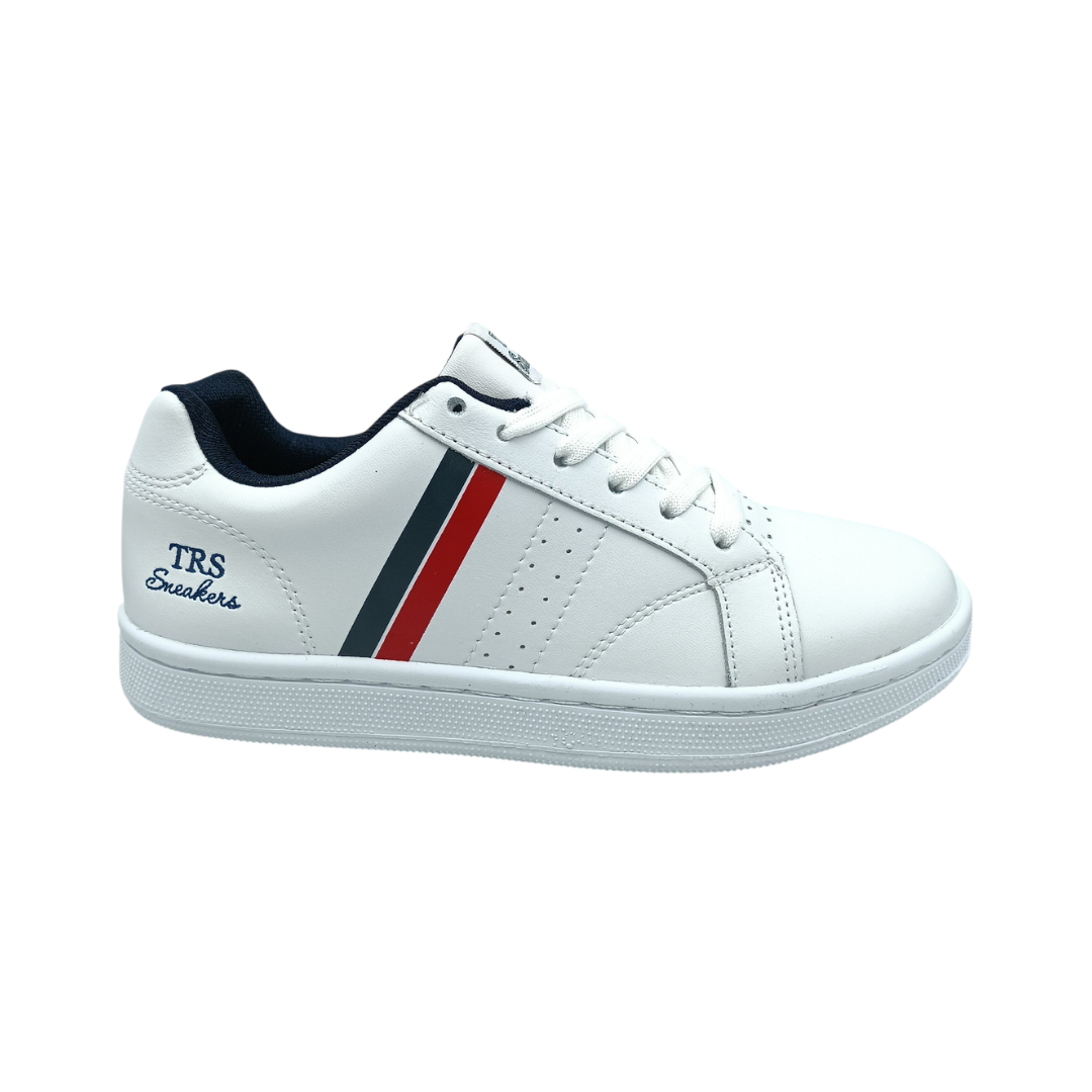 Tenis de piel Trs Sneakers 82 Blanco Marino Rojo