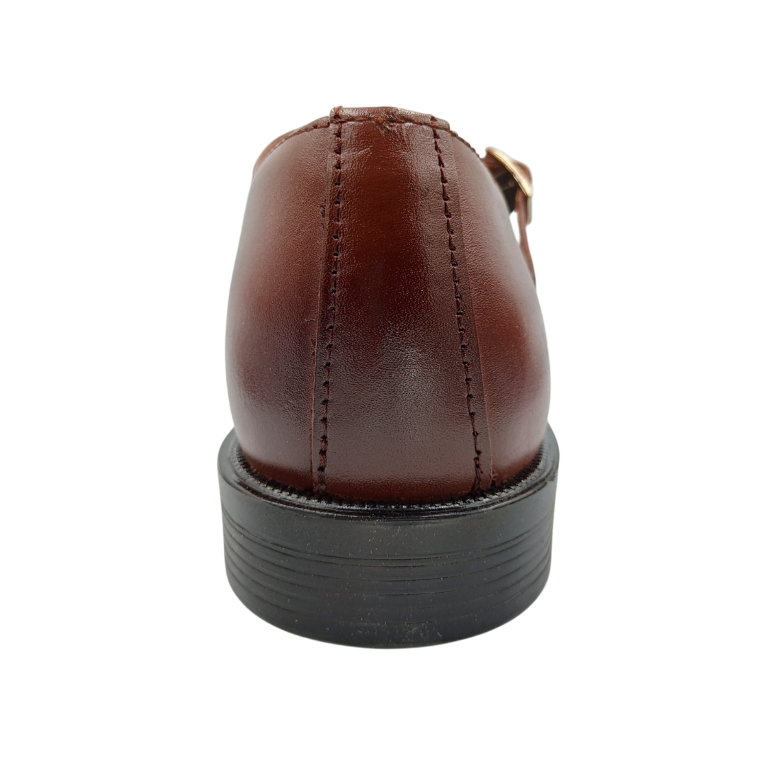 Zapato de vestir monk de piel Leugim Elegance 104 miel