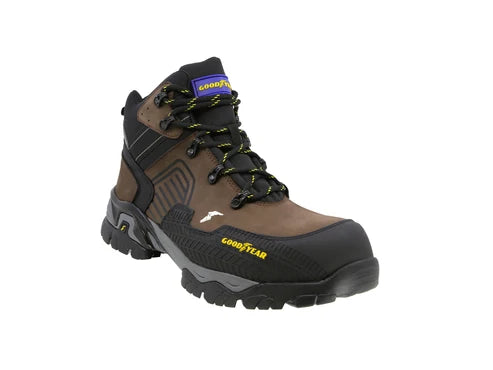 Bota Industrial Dielectrica de piel con puntera de protección Goodyear 101 Café