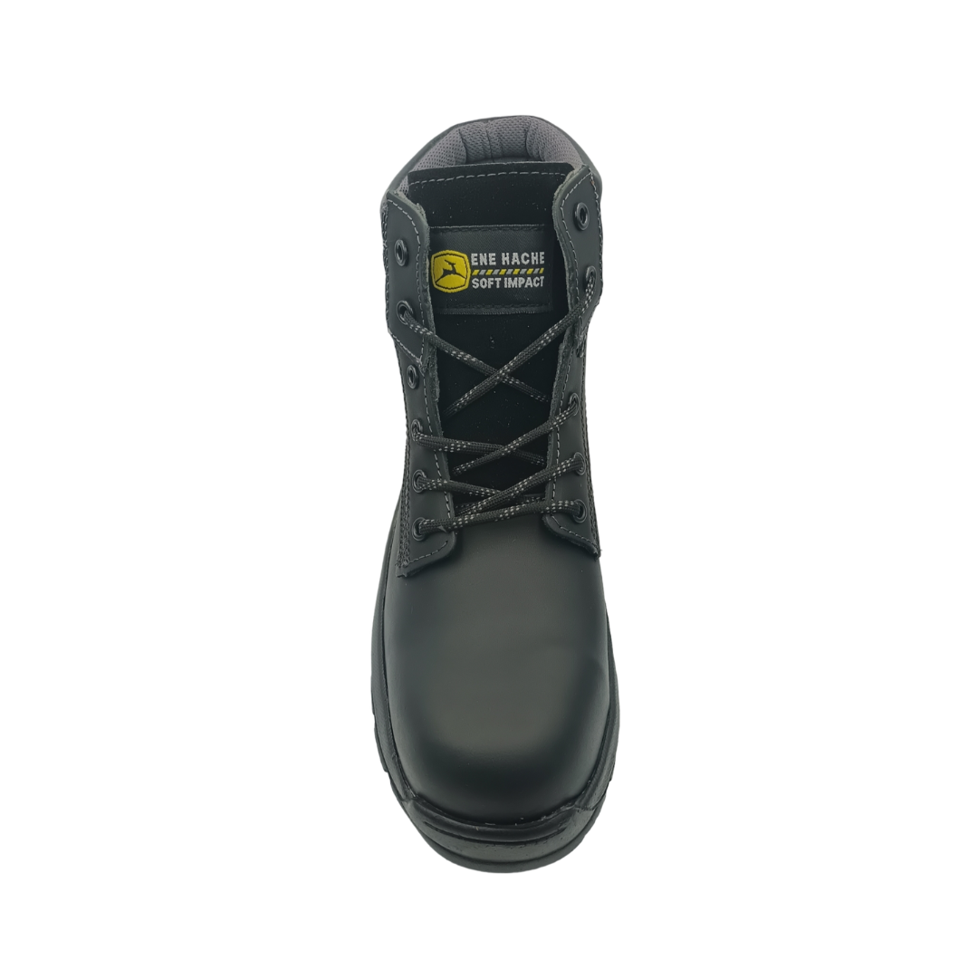 Bota Industrial de piel con puntera de protección NH C40 Grasso Negro