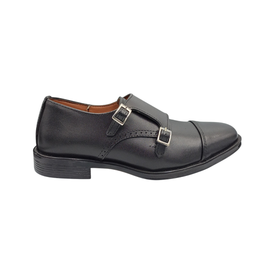 Zapato de vestir monk de piel Leugim Elegance 104 negro