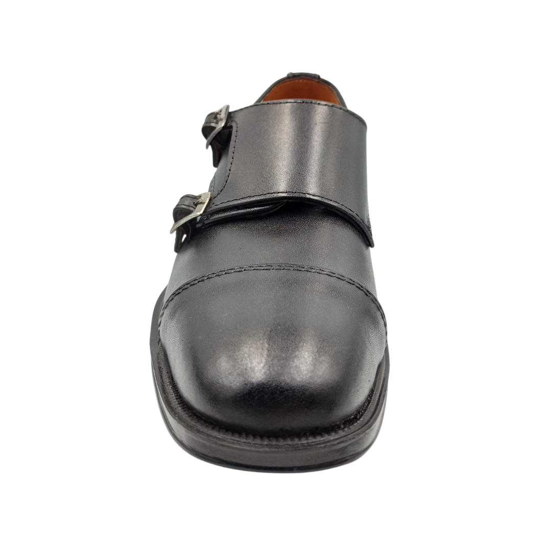 Zapato de vestir monk de piel Leugim Elegance 104 negro