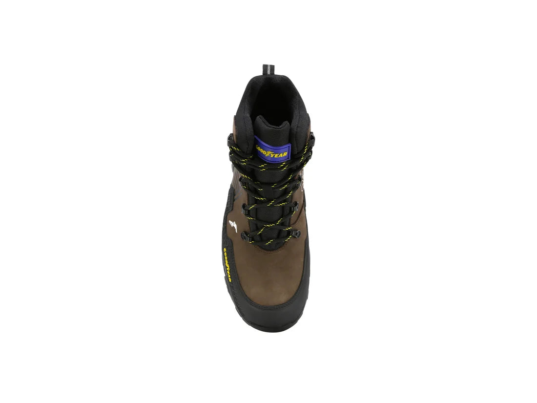 Bota Industrial Dielectrica de piel con puntera de protección Goodyear 101 Café