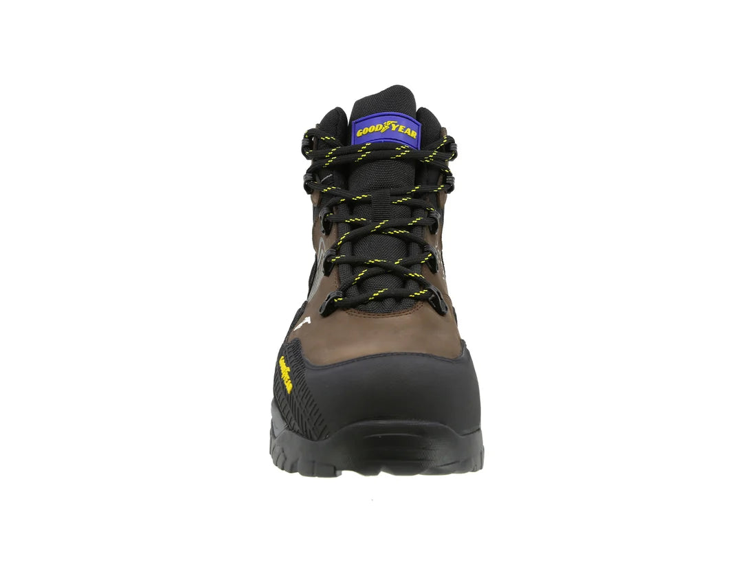 Bota Industrial Dielectrica de piel con puntera de protección Goodyear 101 Café