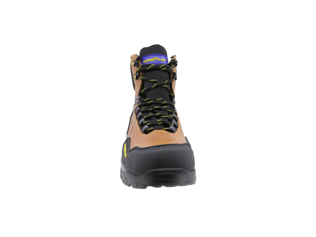 Bota Industrial Dielectrica de piel con puntera de protección Goodyear 100 Miel