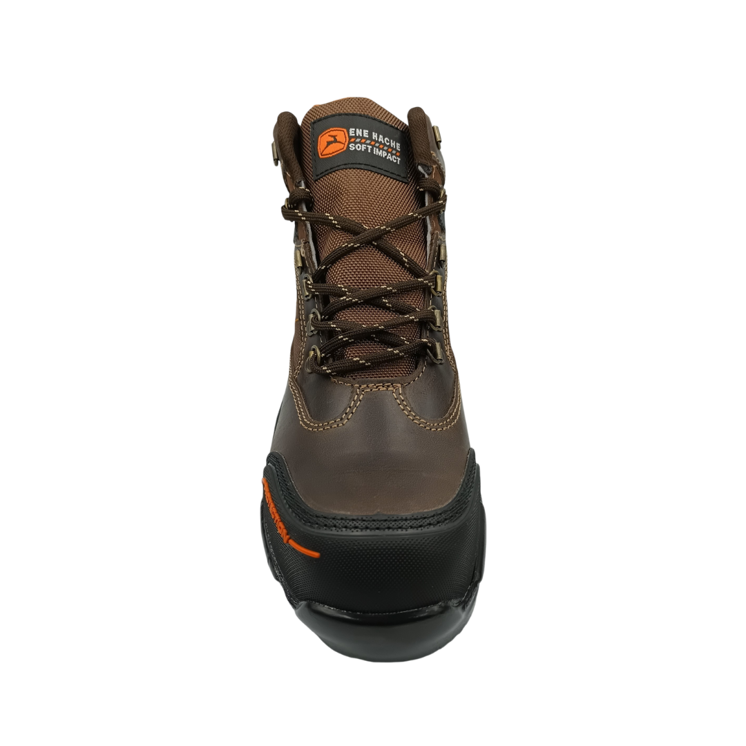 Bota Industrial de piel con puntera de protección NH C50 Crazy Café