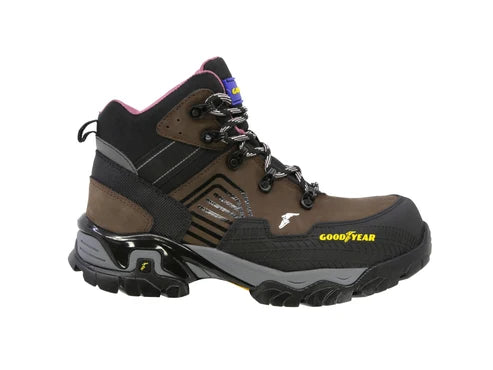 Bota Industrial Dielectrica de piel con puntera de protección Goodyear 103 Café