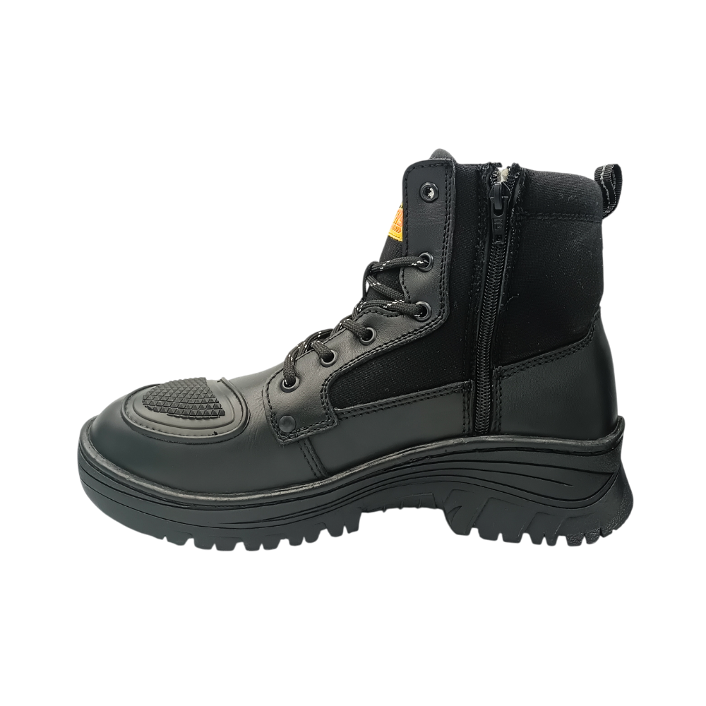 Bota Biker de piel New Trs 641 Napa Negro