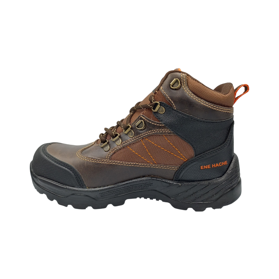 Bota Industrial de piel con puntera de protección NH C50 Crazy Café