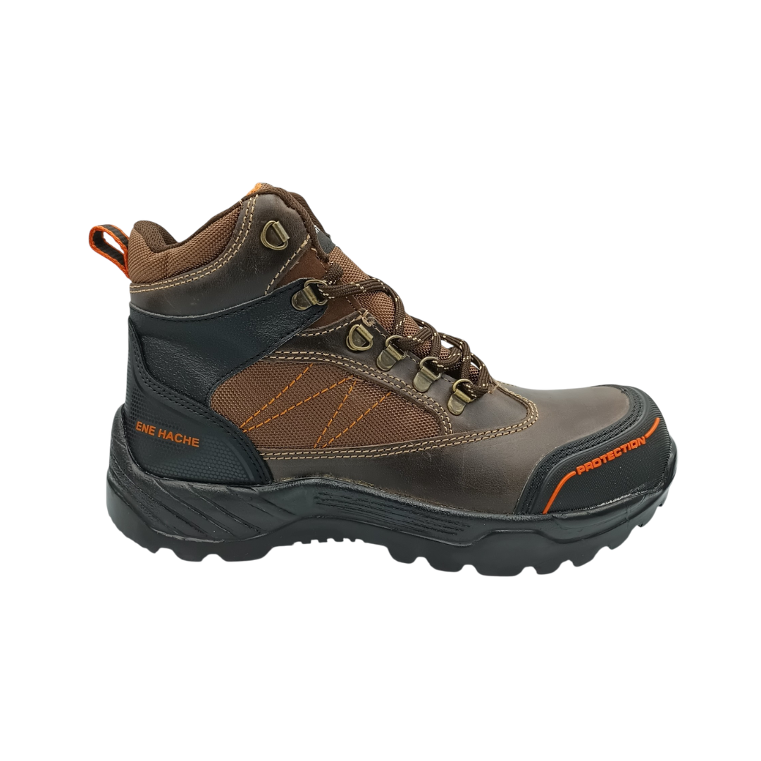 Bota Industrial de piel con puntera de protección NH C50 Crazy Café