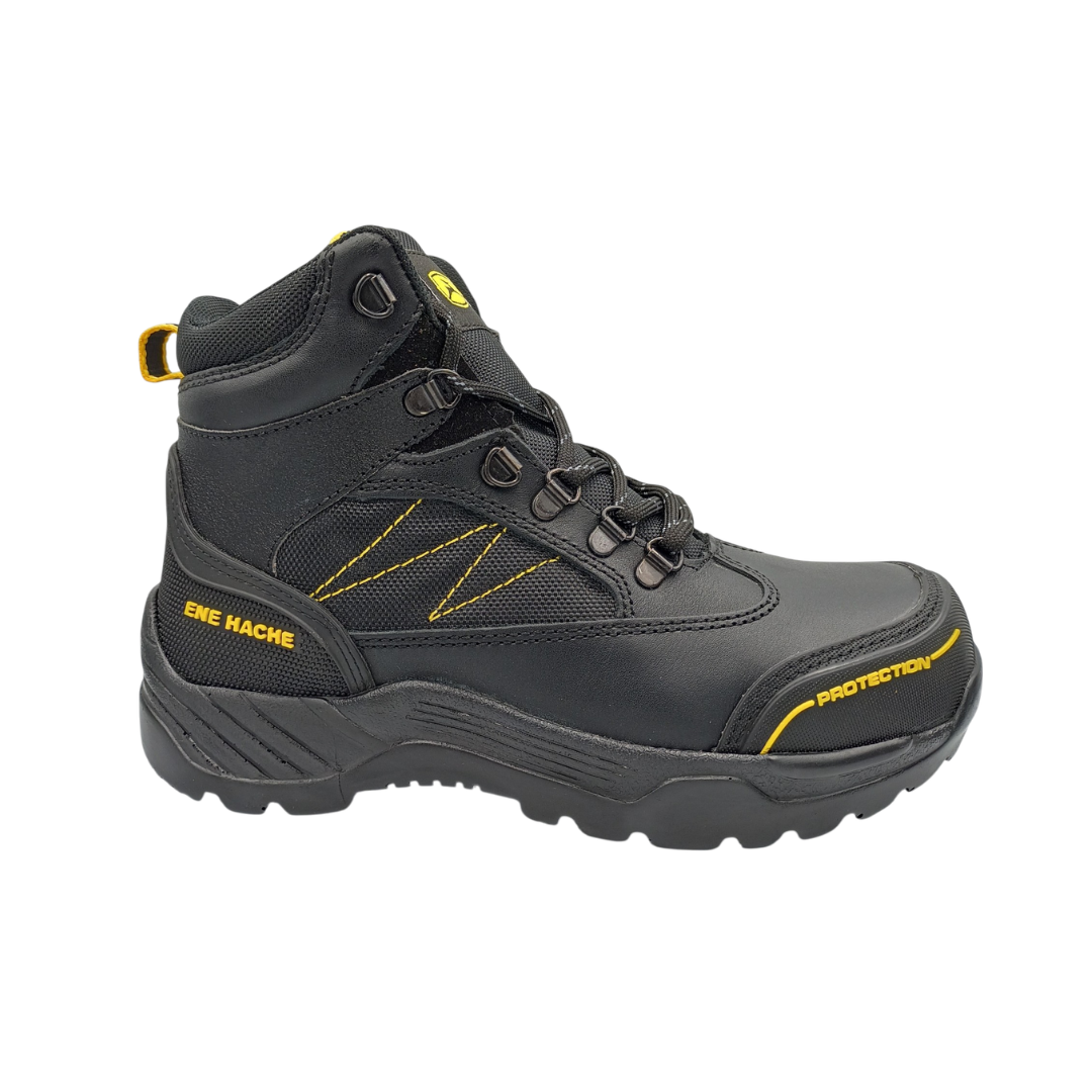 Bota Industrial de piel con puntera de protección NH C50 Grasso Negro