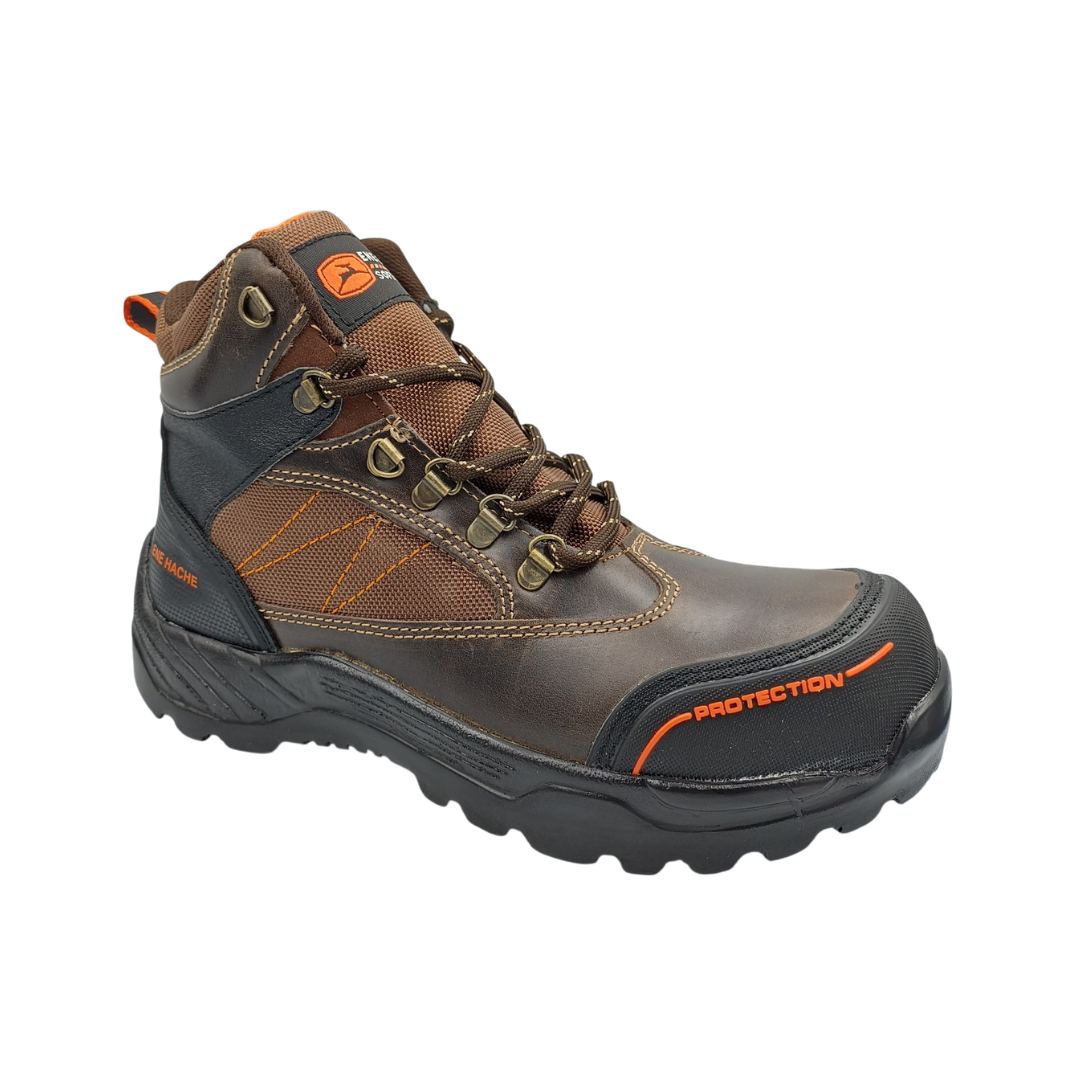 Bota Industrial de piel con puntera de protección NH C50 Crazy Café