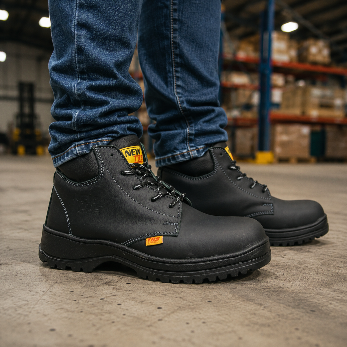 Bota Industrial de piel New Trs 281 Napa Negro para Hombre - estilo de vida