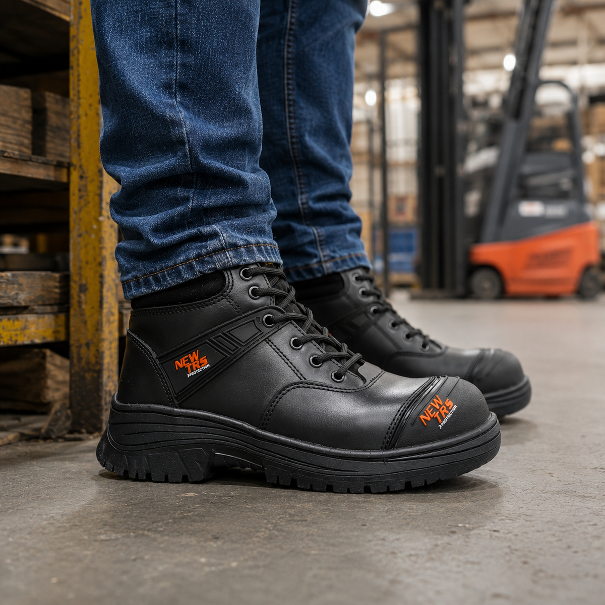 Bota Industrial de piel New Trs 650 Napa Negro para Hombre - estilo de vida