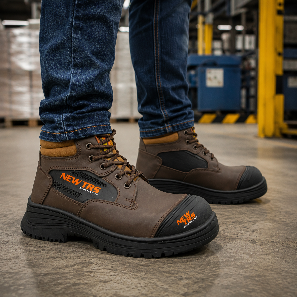 Bota Industrial de piel New Trs 651 Napa Café para Hombre - estilo de vida