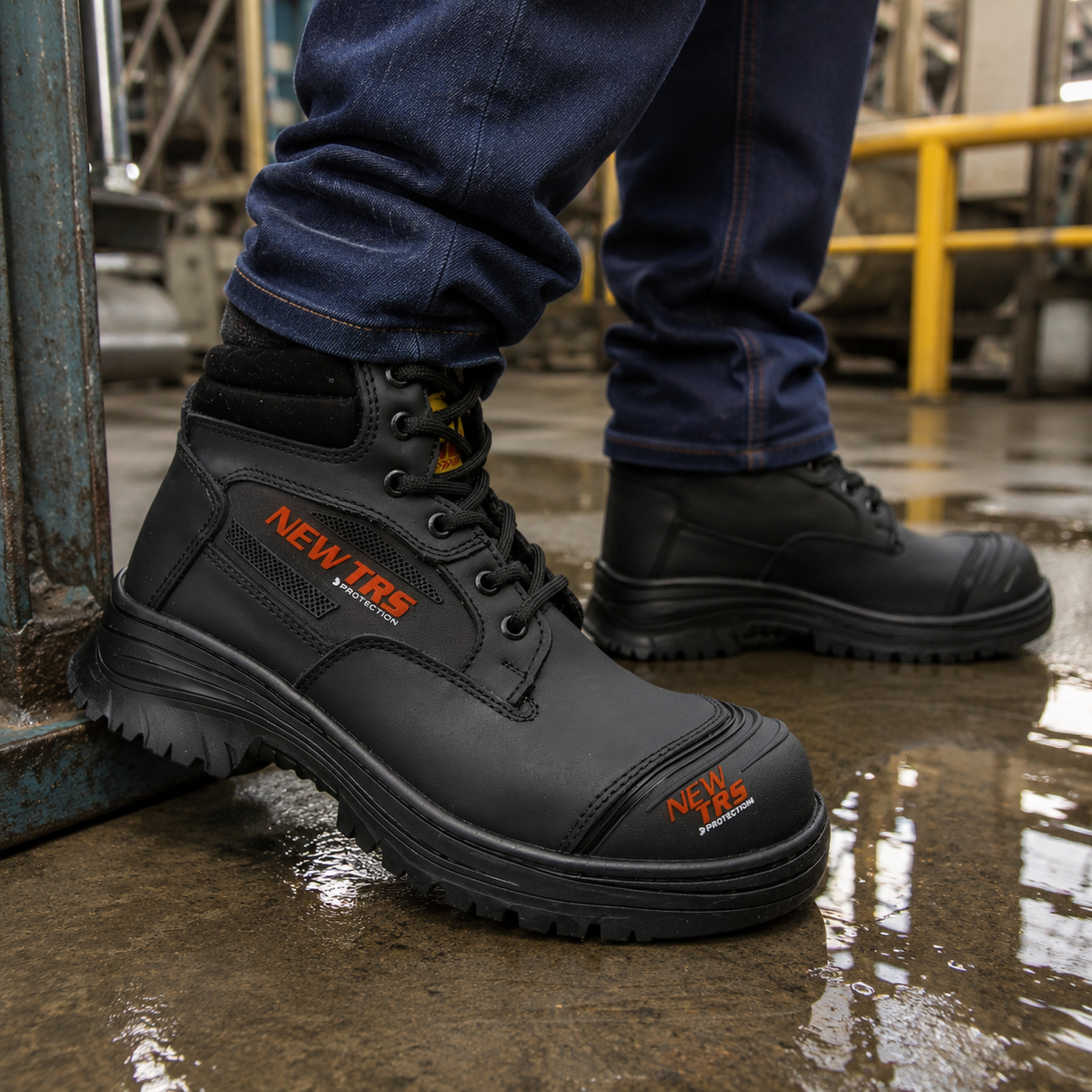 Bota Industrial de piel New Trs 651 Napa Negro para Hombre - estilo de vida