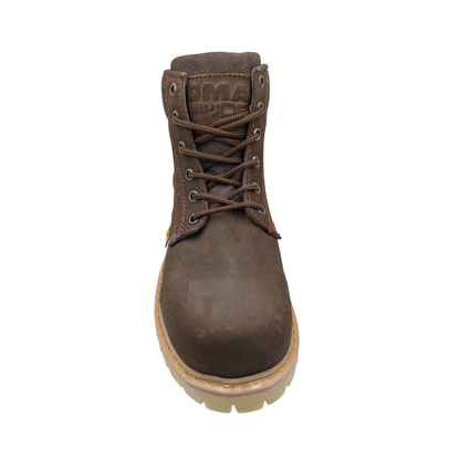 Bota Industrial de piel PMA 136 Nobuck Café para Hombre - frontal