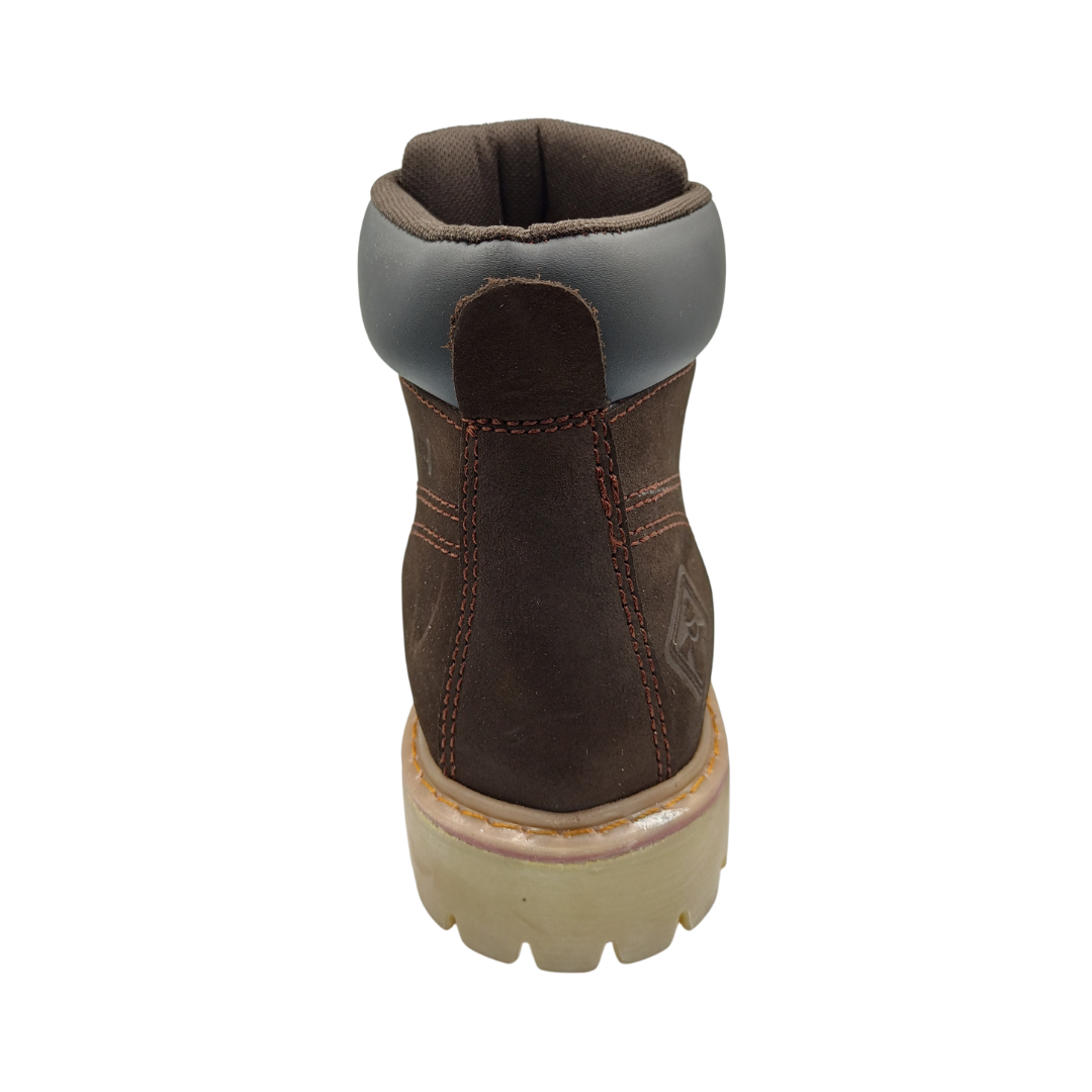 Bota Industrial de piel PMA 136 Nobuck Café para Hombre - atras