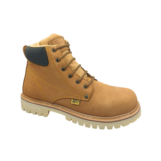 Bota Industrial de piel PMA 136 Nobuck Oro para Hombre - tres cuartos