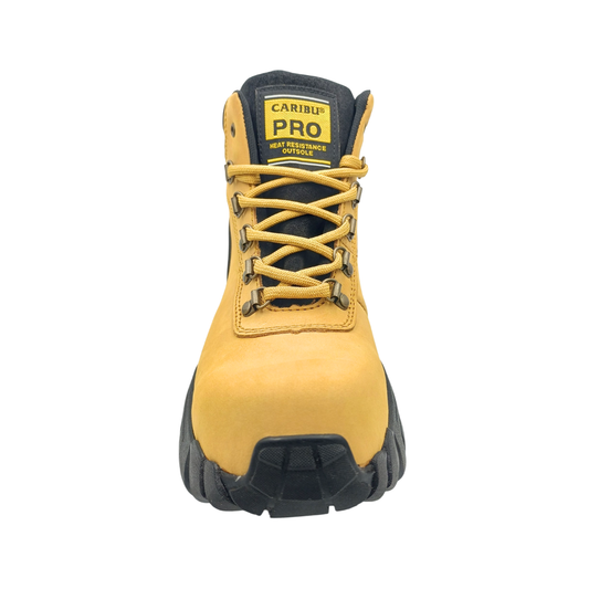 Bota Industrial Dielectrica de piel Caribu 950 Nobuck Paja para Hombre - frontal