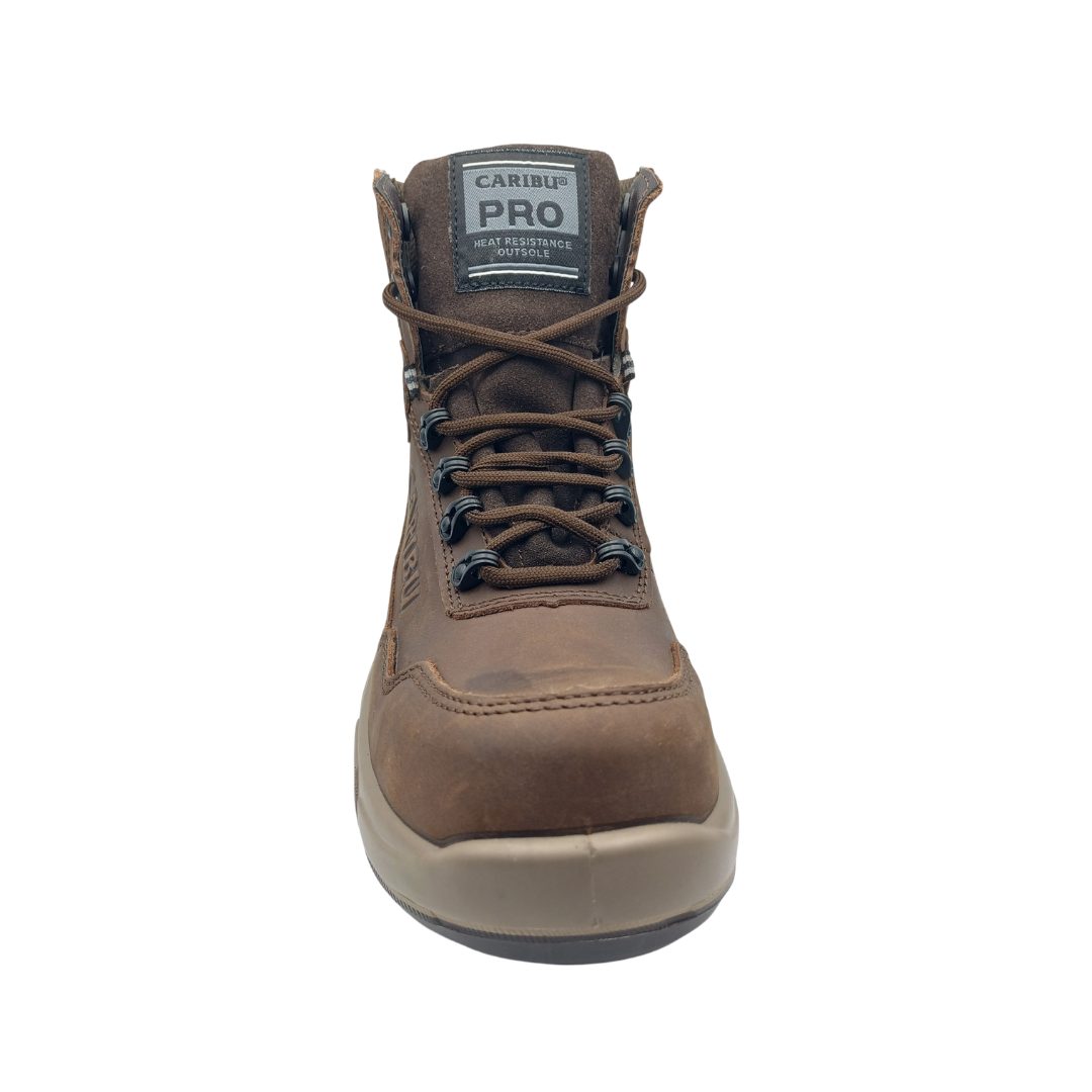 Bota Industrial Dielectrica de piel Caribu 954 Nobuck Café para Hombre - frontal