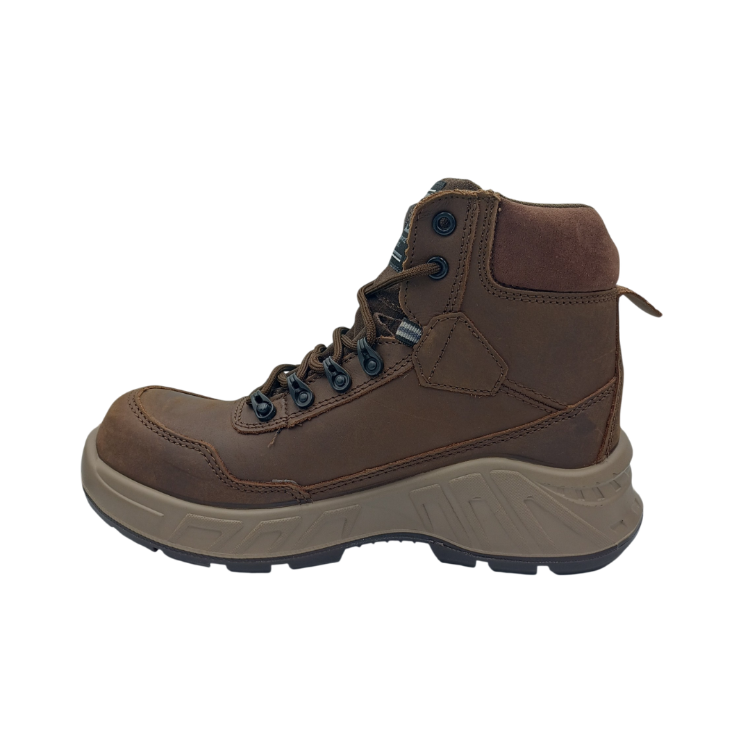 Bota Industrial Dielectrica de piel Caribu 954 Nobuck Café para Hombre - lateral izquierdo