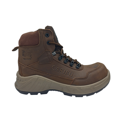 Bota Industrial Dielectrica de piel Caribu 954 Nobuck Café para Hombre - lateral