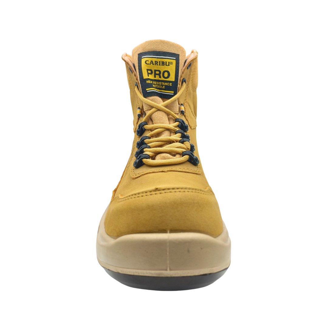 Bota Industrial Dielectrica de piel Caribu 954 Nobuck Paja para Hombre - frontal