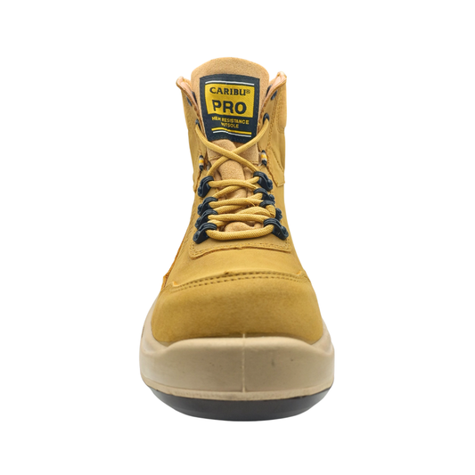Bota Industrial Dielectrica de piel Caribu 954 Nobuck Paja para Hombre - frontal