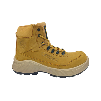 Bota Industrial Dielectrica de piel Caribu 954 Nobuck Paja para Hombre - lateral