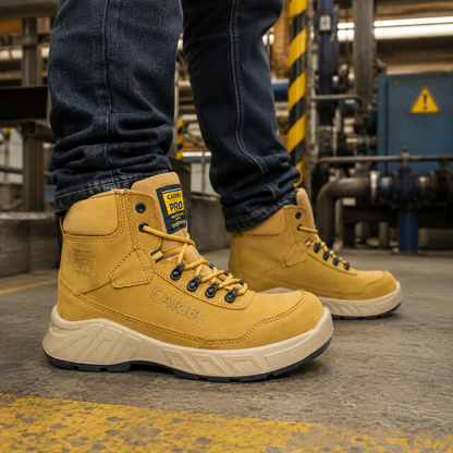 Bota Industrial Dielectrica de piel Caribu 954 Nobuck Paja para Hombre - estilo de vida