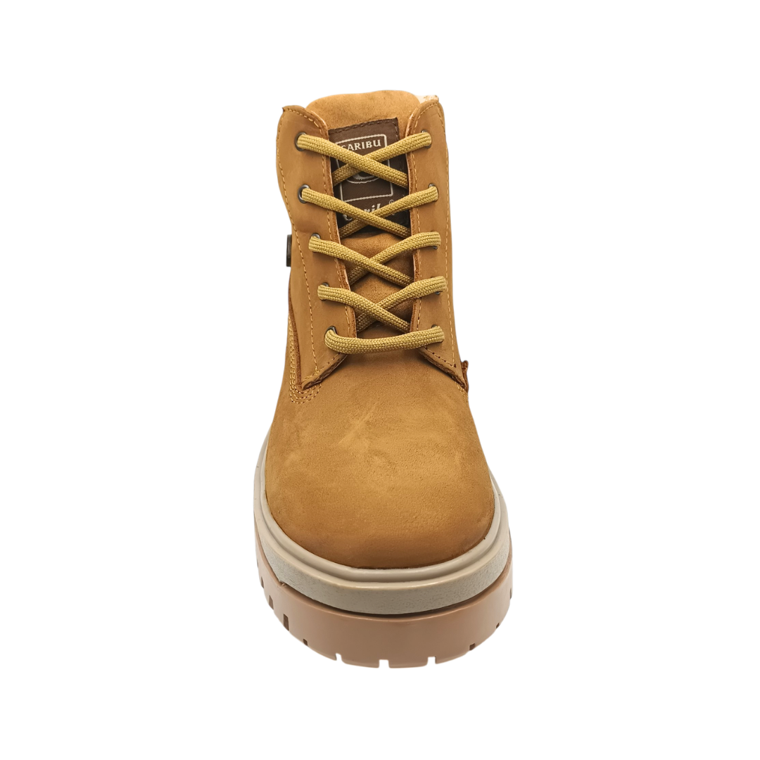 Bota Urbana de piel Caribu 616 Nobuck Cajeta para Mujer - frontal