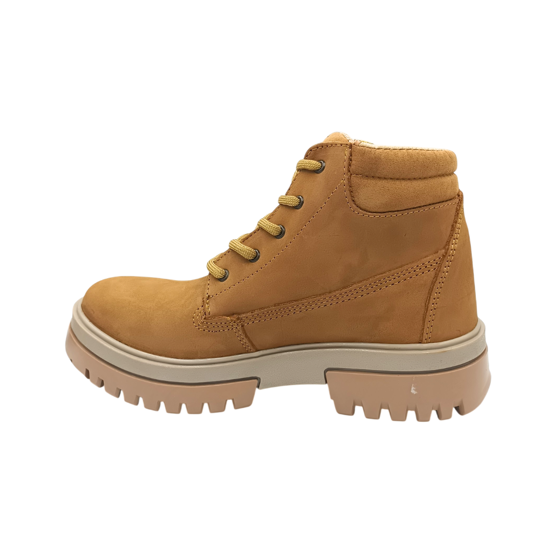 Bota Urbana de piel Caribu 616 Nobuck Cajeta para Mujer - lateral izquierdo