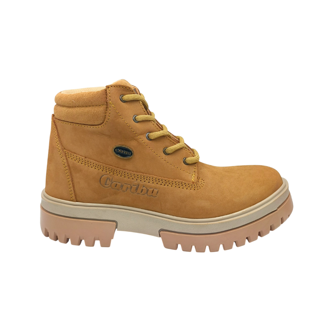 Bota Urbana de piel Caribu 616 Nobuck Cajeta para Mujer - lateral