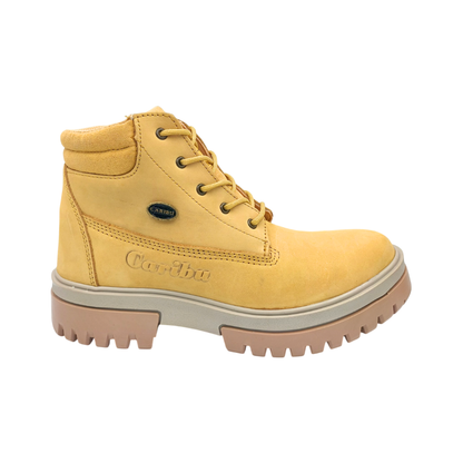 Bota Urbana de piel Caribu 616 Nobuck Paja para Mujer - lateral