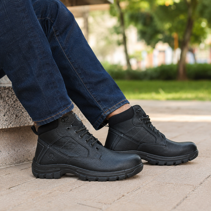 Botín Confort de piel La Pag 021 Flother Negro para Hombre - estilo de vida