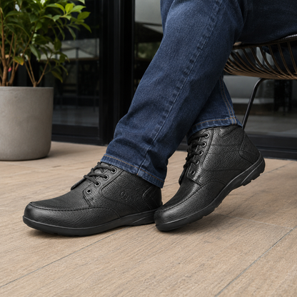 Botín Confort de piel La Pag 856 Flother Negro para Hombre - estilo de vida
