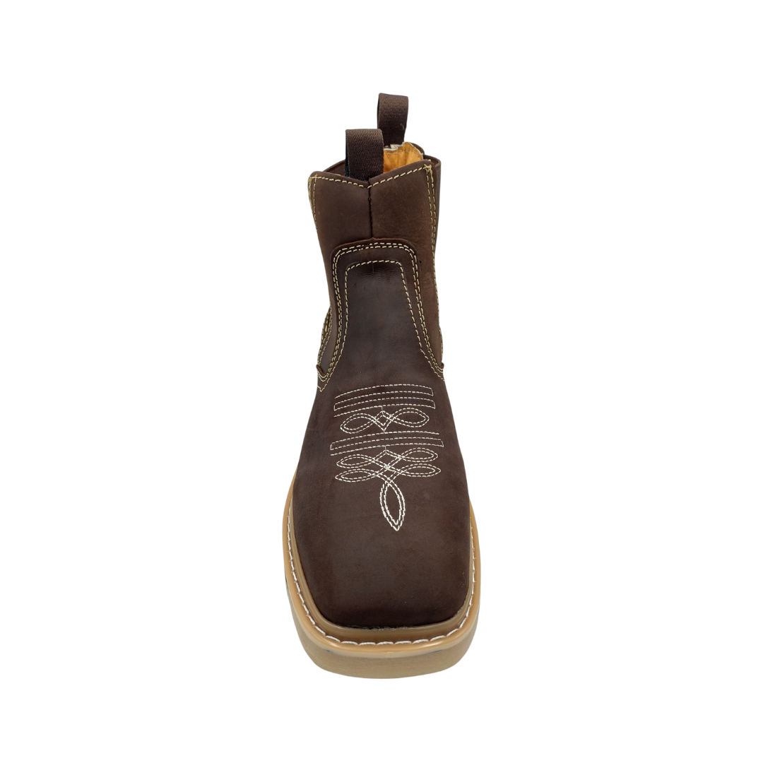 Botín Urbano de piel Ommy 1219 Nobuck Café para Hombre - frontal