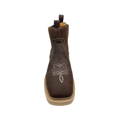 Botín Urbano de piel Ommy 1219 Nobuck Café para Hombre - frontal