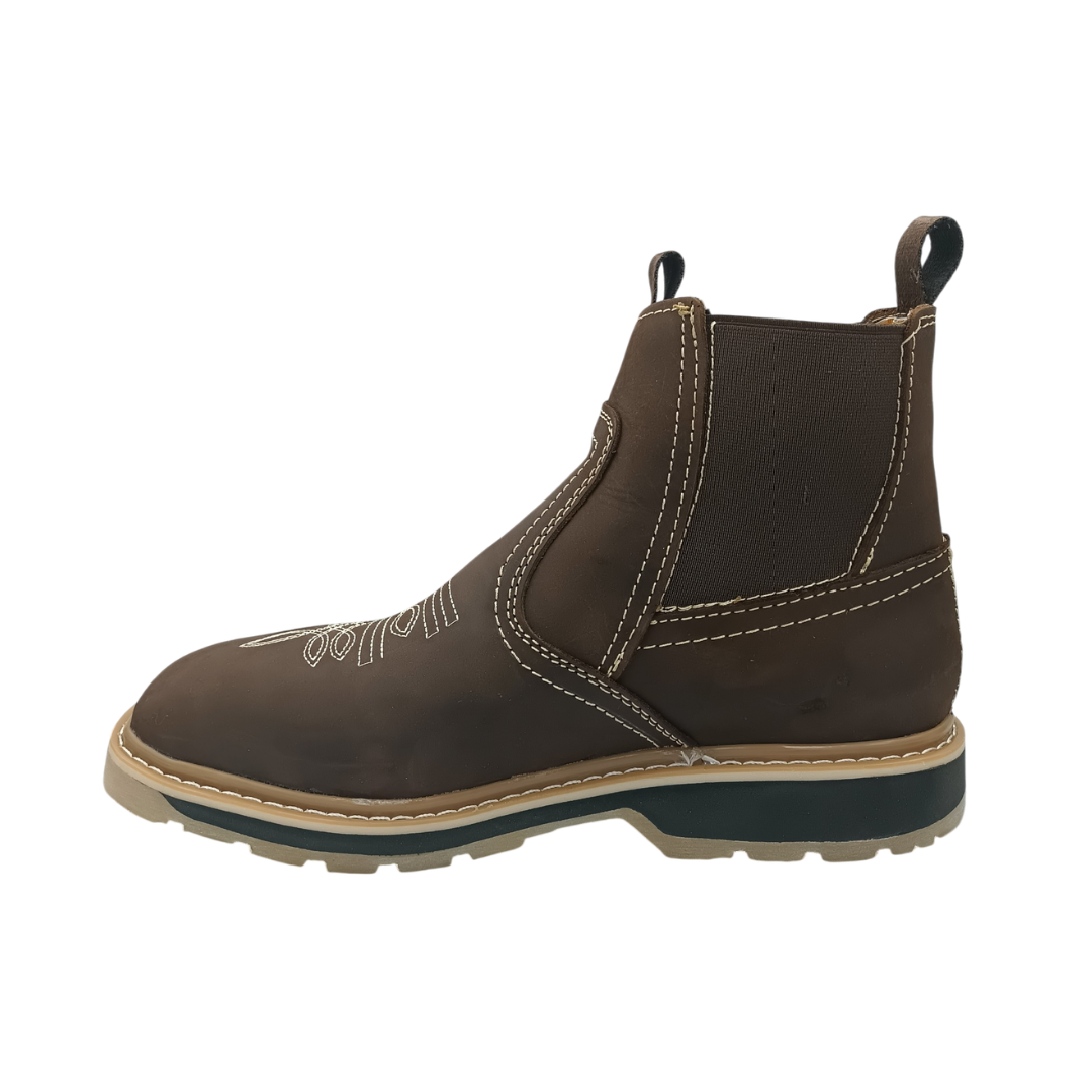 Botín Urbano de piel Ommy 1219 Nobuck Café para Hombre - lateral izquierdo