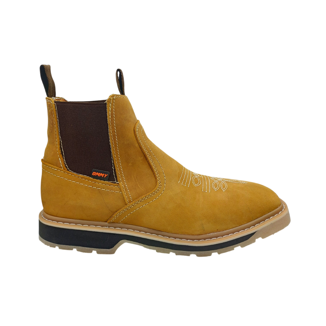 Botín Urbano de piel Ommy 1219 Nobuck Miel para Hombre - lateral