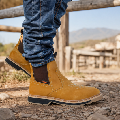 Botín Urbano de piel Ommy 1219 Nobuck Miel para Hombre - estilo de vida