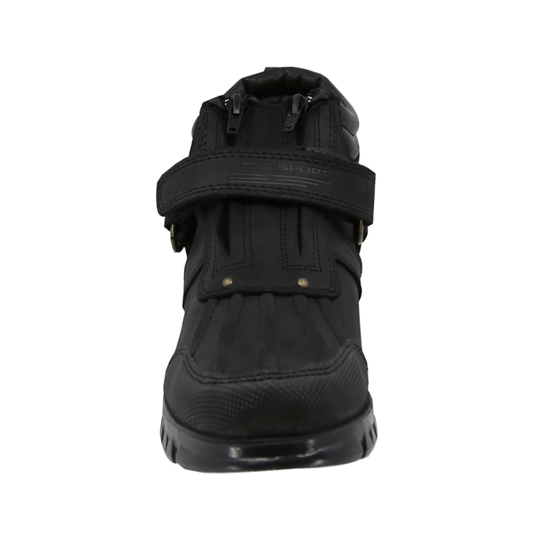 Botín Urbano doble cierre de piel Trs Sport 8301 Crazy Negro para Hombre - frontal