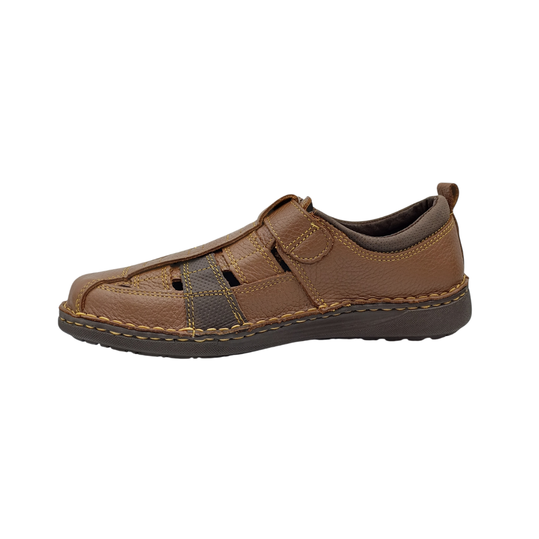 Huarache Confort de piel Vandana 366 Dakota Miel para Hombre - lateral izquierdo