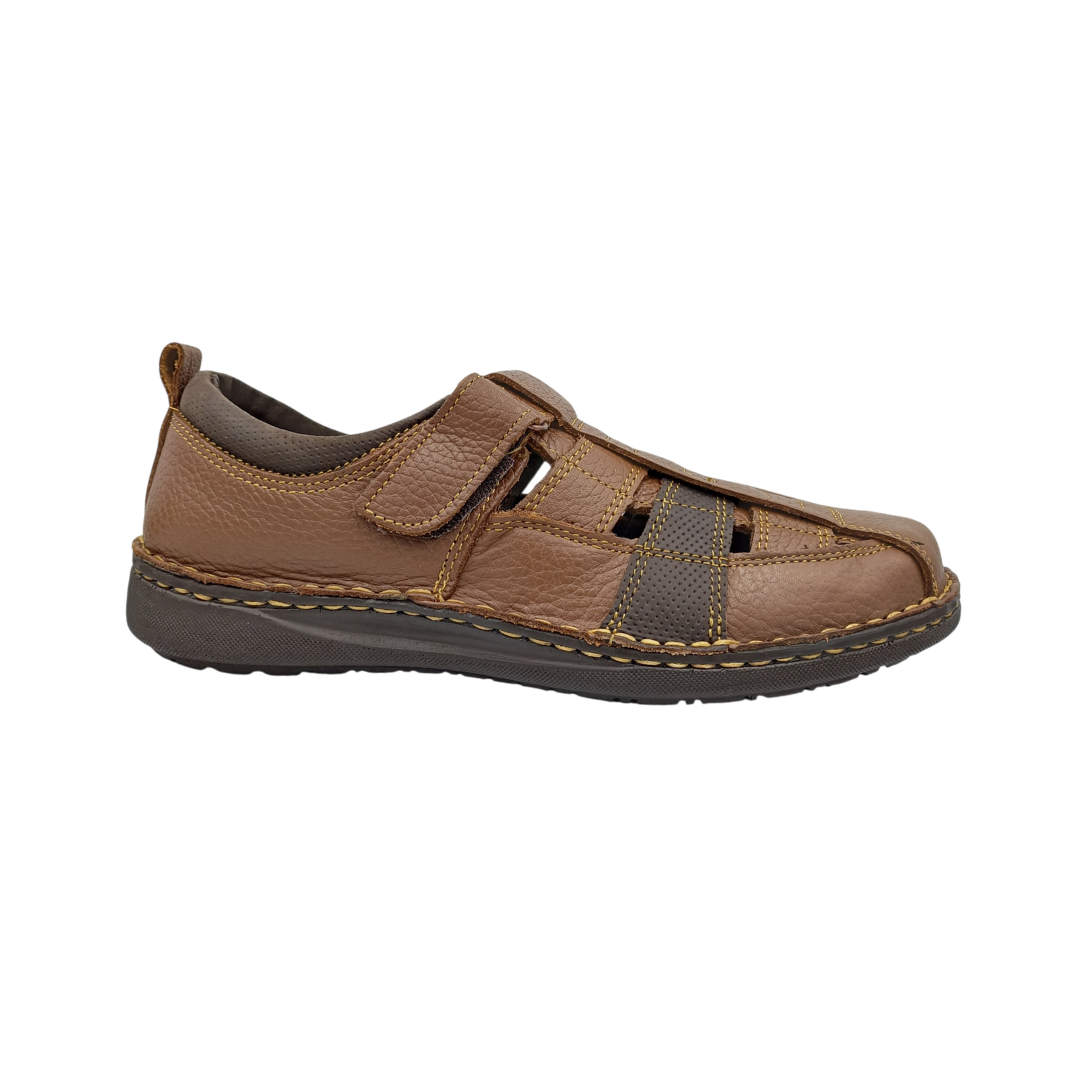 Huarache Confort de piel Vandana 366 Dakota Miel para Hombre - lateral