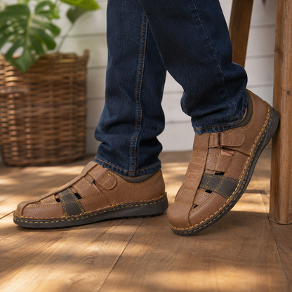Huarache Confort de piel Vandana 366 Dakota Miel para Hombre - estilo de vida