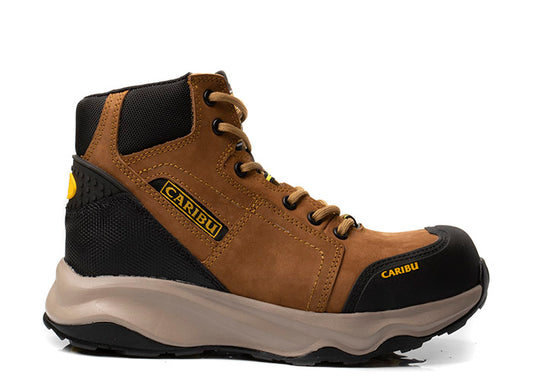 Bota Industrial Dielectrica de piel con puntera de protección Caribu 951 Cajeta