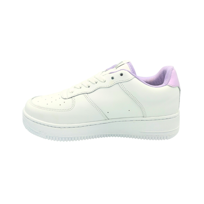 Tenis de piel Trs Sneakers 7243 Blanco Lila para Mujer - lateral izquierdo